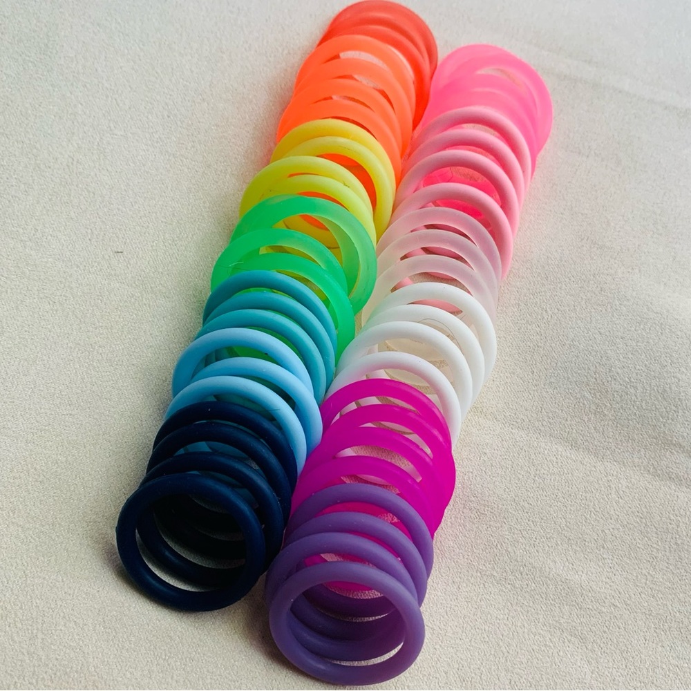 48 piece mix color baby O ring safe silicone pacifier or water bottle marker DIY